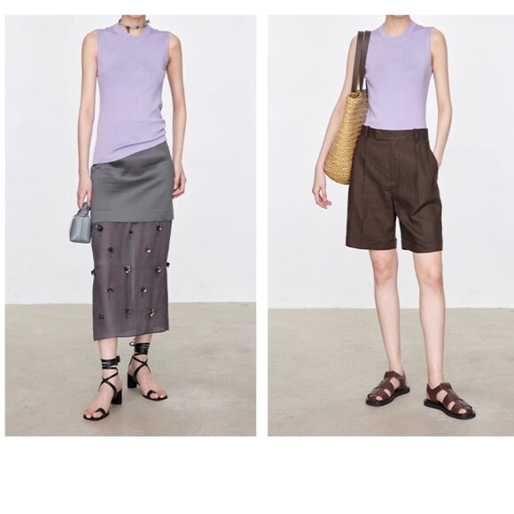 CHICJOC Women Silk blend top in grape purple size 42 - Picture 4 of 16